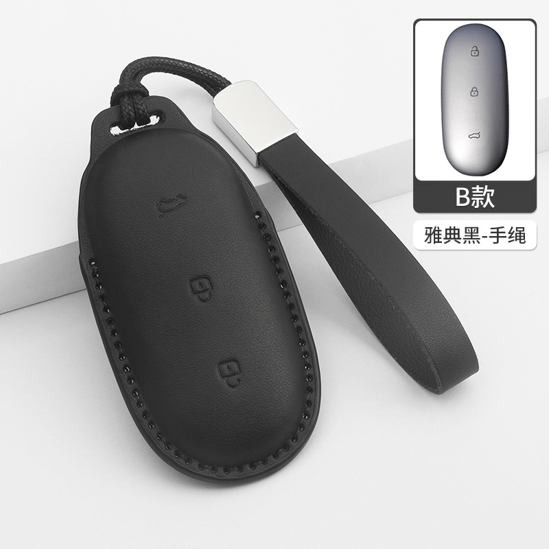 모델 B 아이디얼 3버튼 [아테네 블랙 + 가죽팔찌]