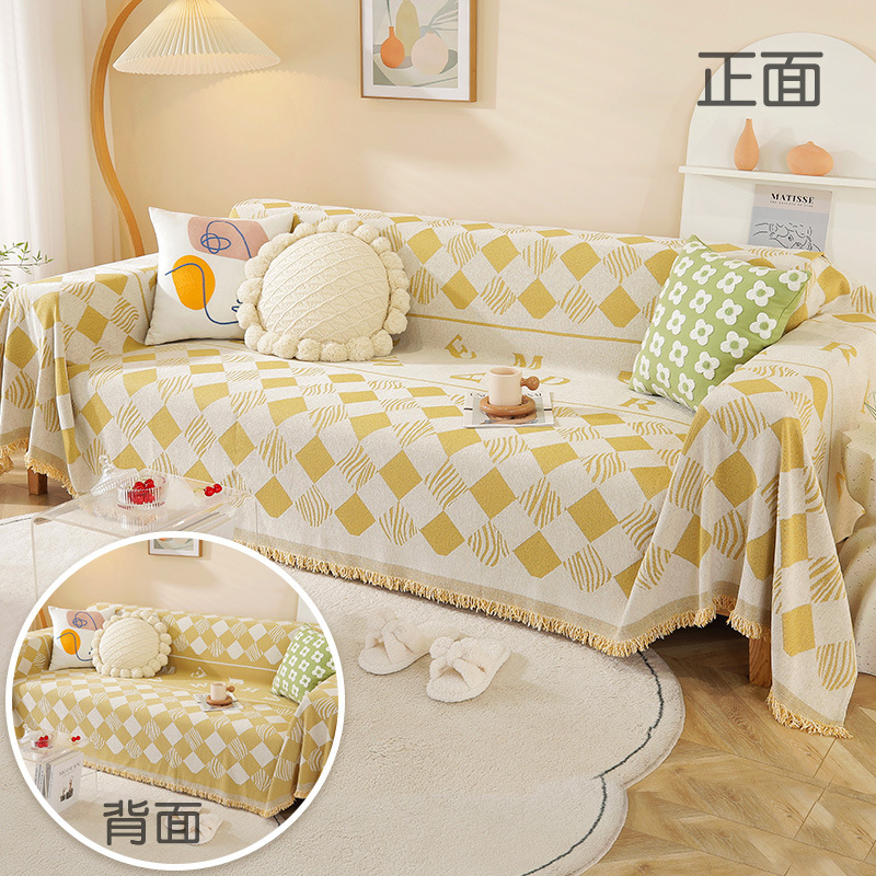 Cubierta de sofá estilo ins tela cubierta de sofá a prueba de polvo todo incluido cubierta de sofá de doble cara manta cubierta completa cojín de estilo nórdico
