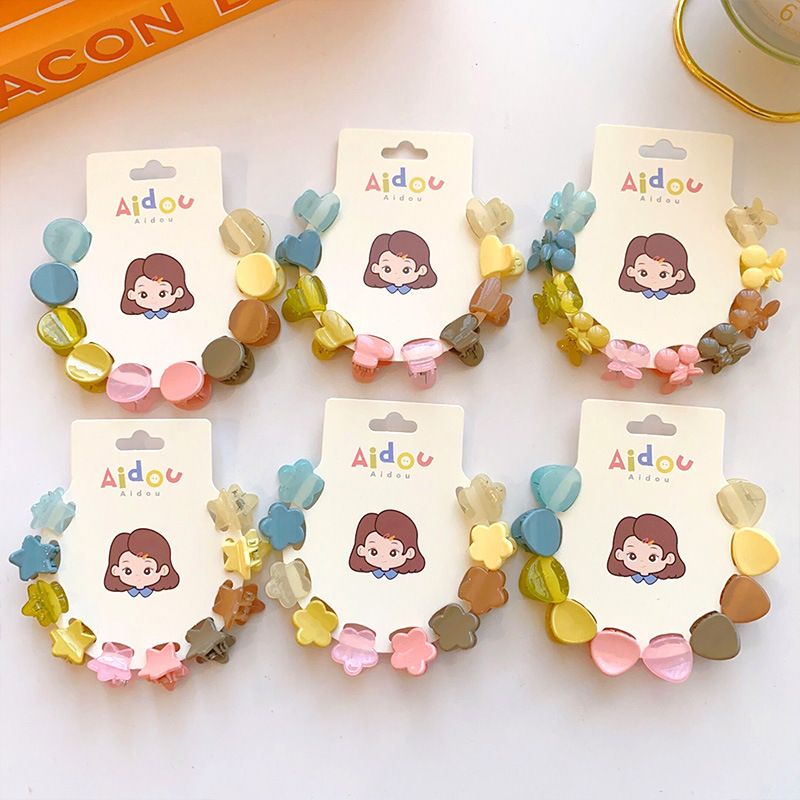 莫蘭迪色兒童小抓夾花朵發卡網紅女童劉海碎髮夾髮飾寶寶髮夾頭飾