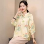 宽松夏季印花v领衬衫