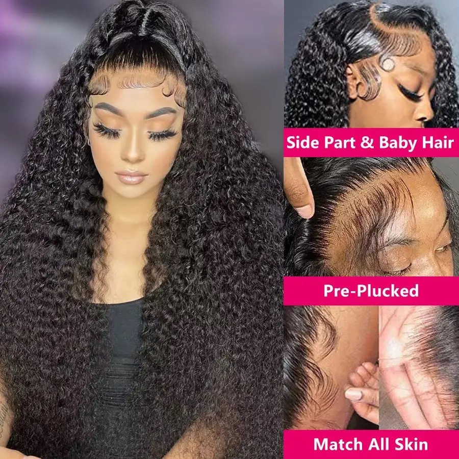 Amazon frente peluca de encaje damas africanas pequeñas pellizcas negras largas rizadas en la mitad de toda la peluca wig