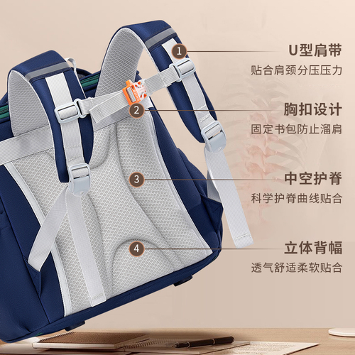 Schoolbags for elementary school students, large capacity, decompression and spine protection, lightweight and durable, new backpacks for boys and girls in grades 1-6