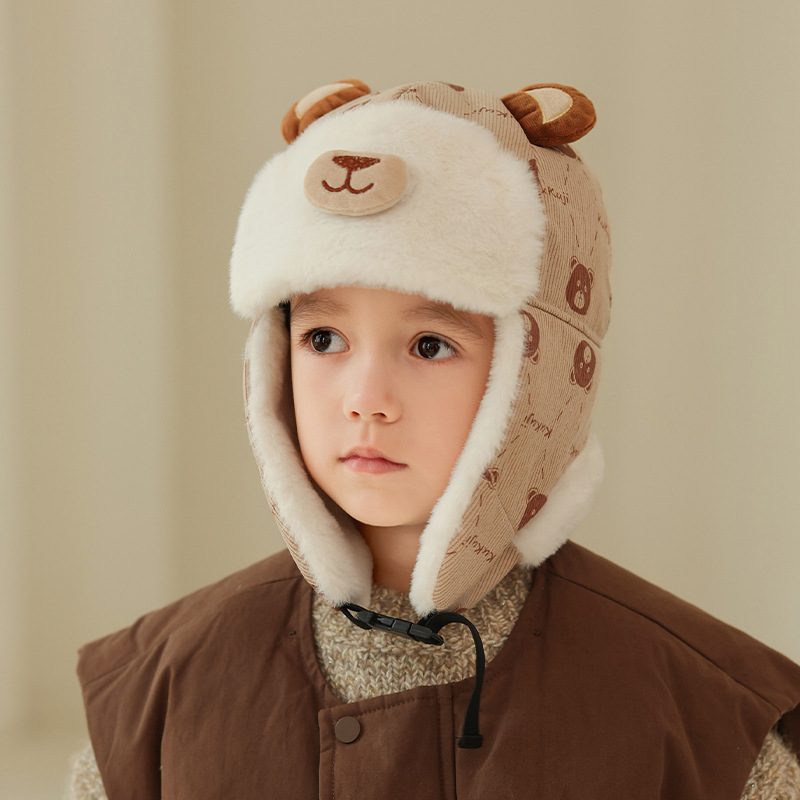 Sombreros para niños otoño y invierno para niños gorras de pelusa gorras calientes niñas gorras de invierno para bebés gruesas