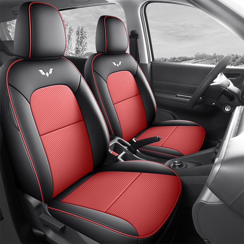 Modelə uyğun (Original) oturacaq örtükləri – Wuling Seat Cover - two-seat-full-cover-standard-black-red-hongguang