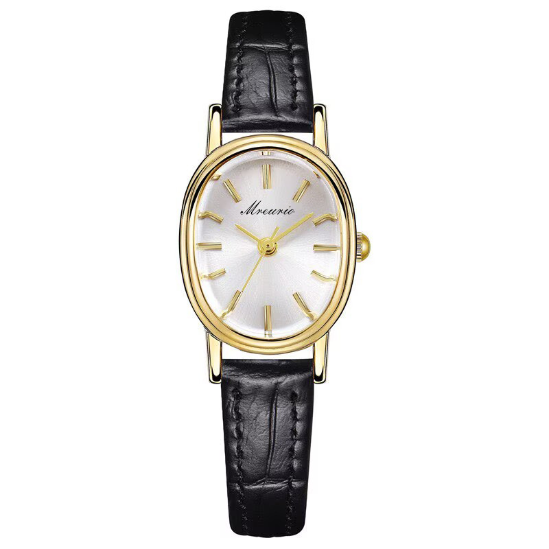 New Instagram Women's Fashionable High-Value Wristwatch Minimalist Niche Elegant Oval Quartz Egg-Shape Ladies Watch