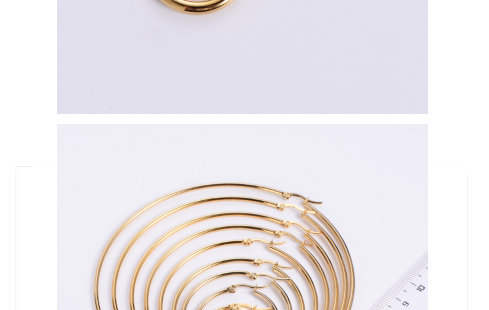 4g Weight PVD Coated Gold Plating Process 304 Stainless Steel Ear Needle Material 18K Gold Plated Plating Material PVD Coated 18K Gold Plated Round 304 Stainless Steel Exaggerated Waterproof Non Tarnish Hoop Earrings