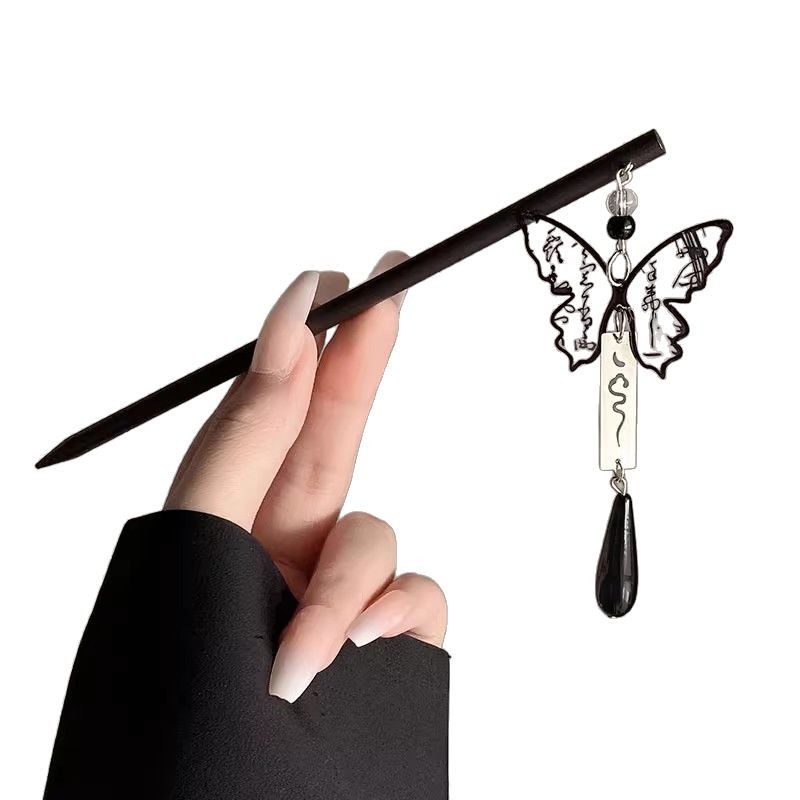 Pinzas de cabello nuevas chinas de alto nivel sensación pinzas de madera estilo antiguo cabello más de un disco de cabello de paso agitado decoración de cabello de mujer imitación de madera negra pinzas de bordas