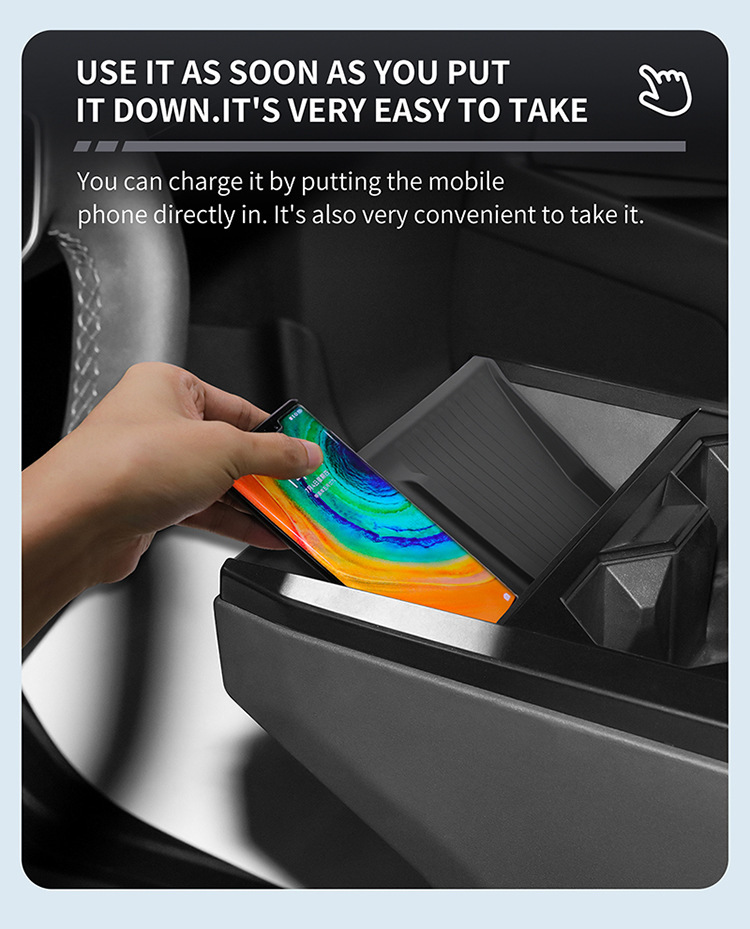 Suitable for Tesla Cybertruck Central Control Silicone Wireless Charging Anti-Slip Mat Car Water Cup Car Decoration Accessories