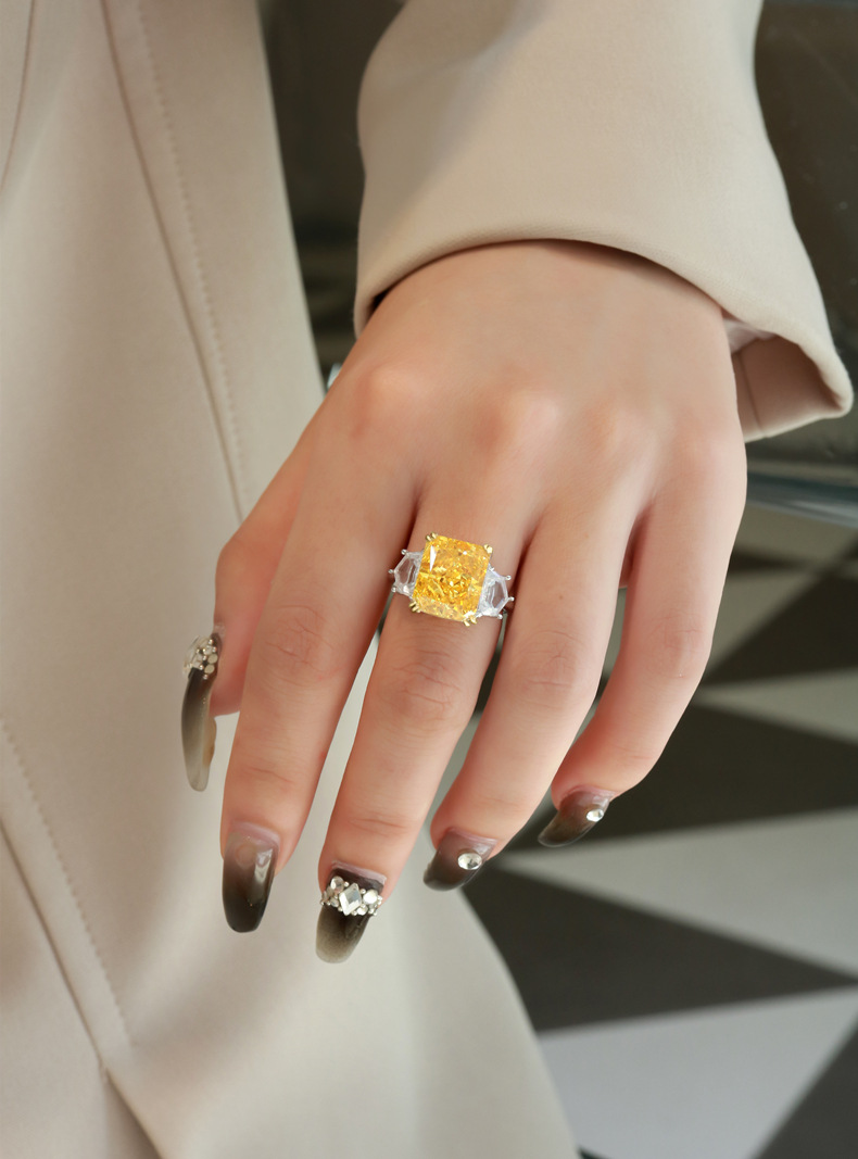 Fashion Geometric Sterling Silver Inlay Zircon Rings 1 Piece