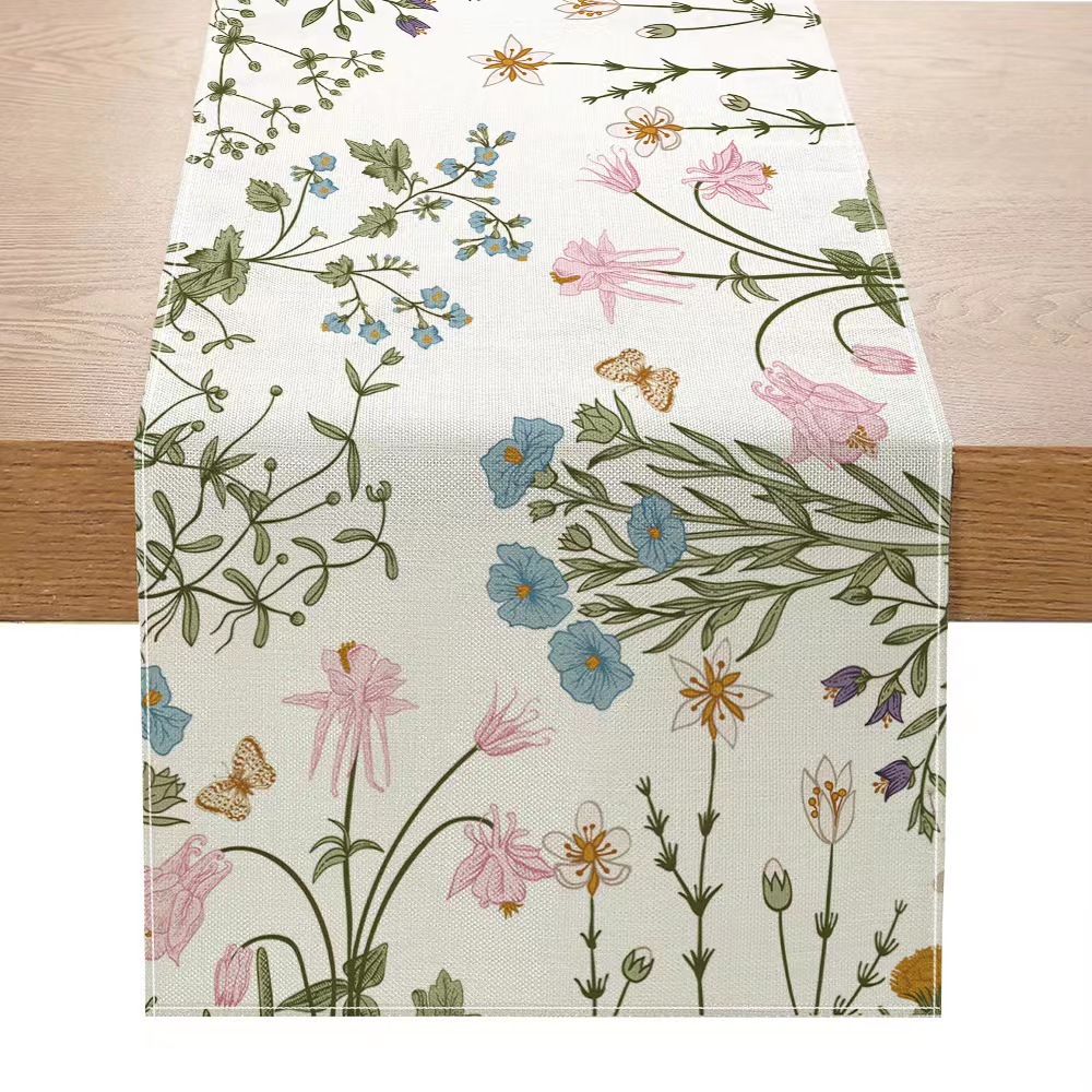 Lino americano impreso camino de mesa planta flor Amazon decoración del hogar paño de mesa pasillo gabinete mesa de café mantel