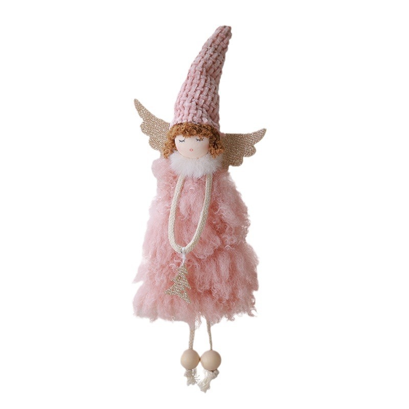 Nuevos productos transfronterizos de navidad Angel Girl Doll Colgante muñeca de peluche de alta calidad Decoración del árbol de Navidad Colgante