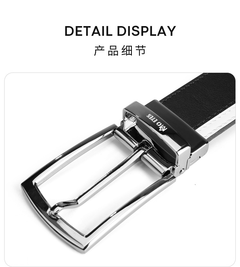Thắt lưng da bò lớp đầu nam hai mặt xoay mắt ma thuật moeyes — M23PD001-Đen Trắng, M23PD001-Đen chi tiết 19