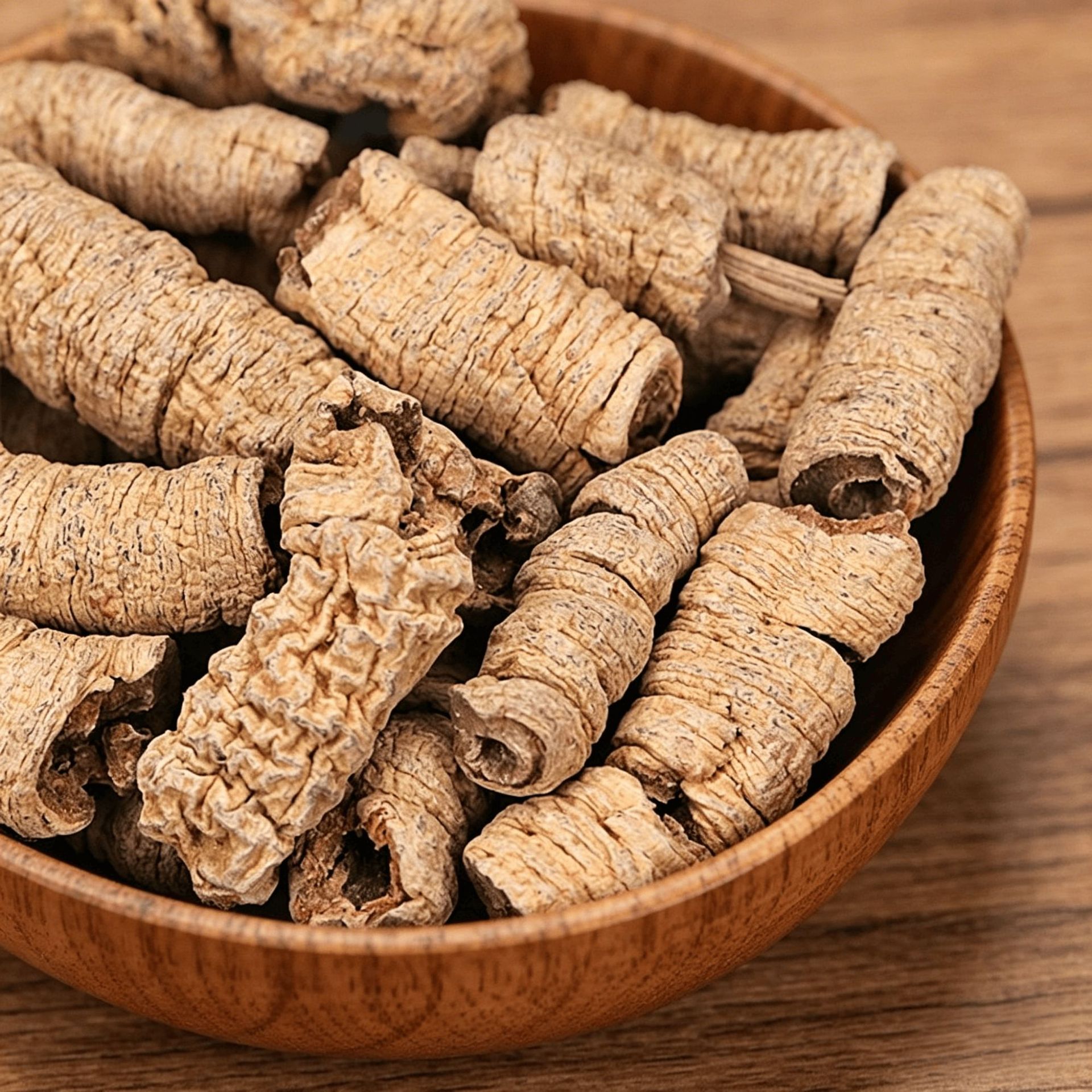 Ba Ji Tian Dried Morinda Root Slices Core-Removed for Tea and Soup 1000g Bag in use