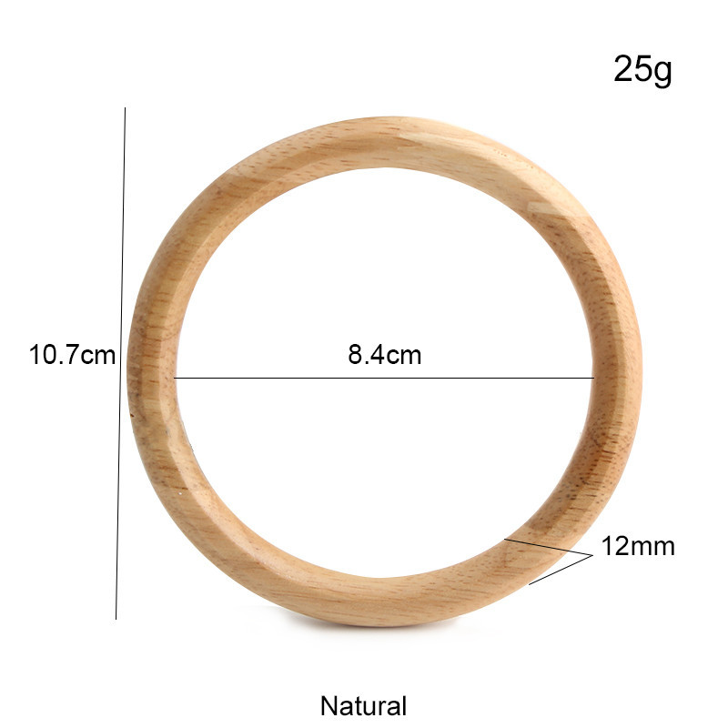 Fábrica de suministro directo de bolsas de gancho redondas de madera 14CM mangas de anillo de madera 11CM accesorios de bolsas