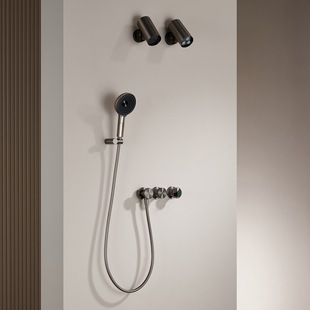 All-Copper Concealed Creative Home Bathroom Toilet Embedded Wall Hot and Cold Water Mixing Valve Spotlight Shower Head Set