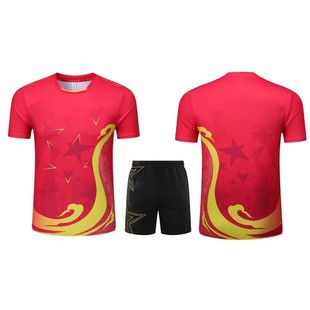 Spring and Summer New Yy Badminton Uniforms for Couples V Neck Breathable Sports Short-Sleeved Competition Training Team Uniforms Group Purchase