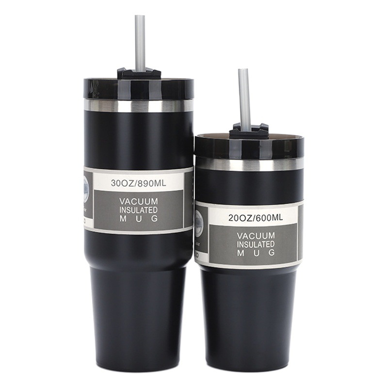 Taza de helado de doble capa 20oz30oz Taza de coche al aire libre taza de café taza de vacío de acero inoxidable taza de paja al por mayor