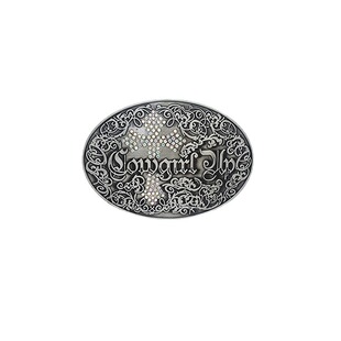 Oval Diamond Cross Belt Buckle European and American Western Style Belt Buckle Cross-border E-commerce Spot Large Favorably