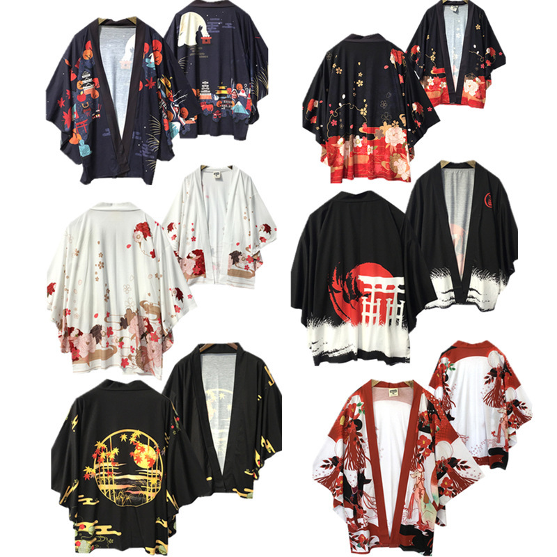 Japanese New 2023 carp Fox 3D digital printing Harajuku kimono cloak coat pajamas cardigan summer Japanese New 2023 carp Fox 3D digital printing Harajuku kimono cloak coat pajamas cardigan summer