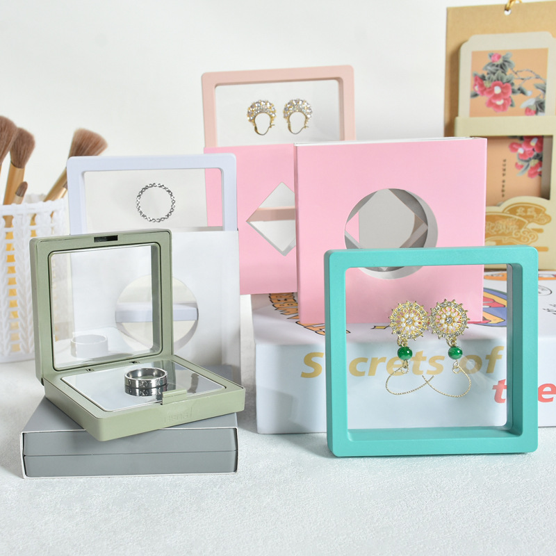 Suspension Jewelry Box Set Box PE Transparent Box Envelope Wear Armor Jewelry Dust-proof Storage Pull-out Outer Packaging Box