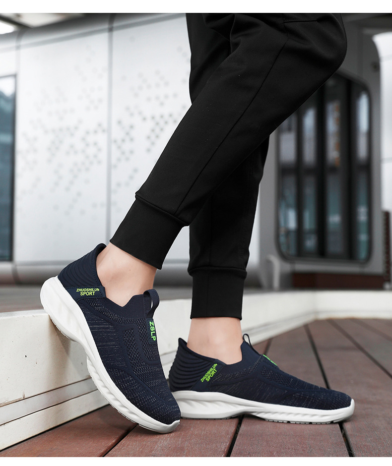 Cross-border Bestseller Lightweight Slip-on Walking Single Sports Shoes, Breathable Mesh Loafers For Middle-aged And_vogvips.com
