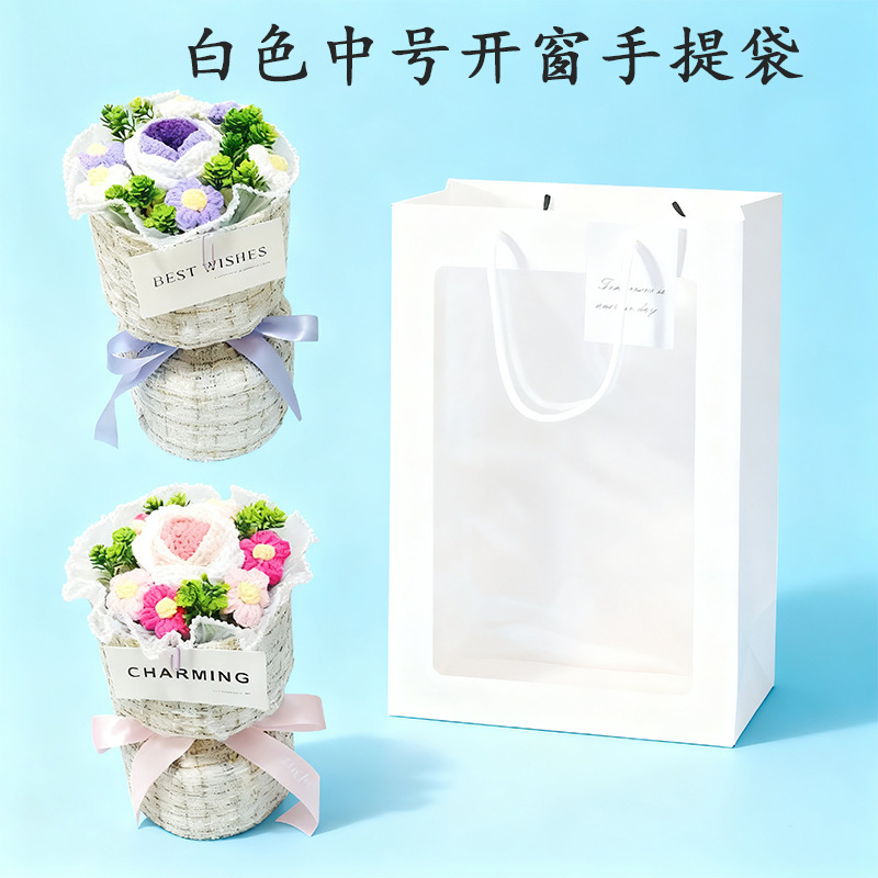 手編みブーケ バレンタインデー 教師の日 ギフト 小さな香りの石鹸ブーケ バラの毛糸ブーケ 完成品|undefined
