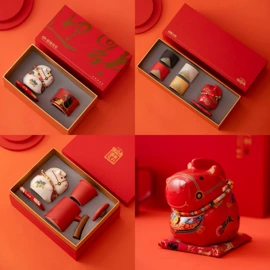 招财猫;创意礼品套装;电视柜摆件