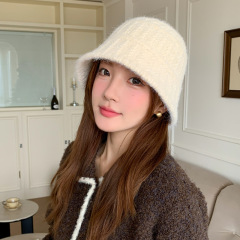 2025日韩秋冬天帽子女保暖百搭针织大帽檐显脸小渔夫帽百搭水桶帽