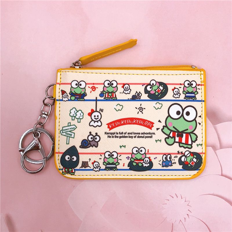 Cartoon Frog Badge Cover Work Permit Card Cover Badge With Key Ring Keroppi Change Card Holder Wallet display picture 9