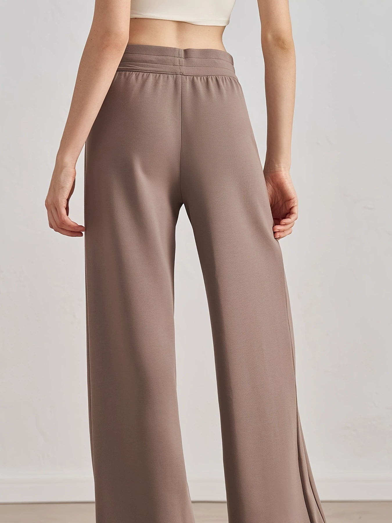 1 Pair Women'S High Waisted Joggers Drawstring Straight Leg