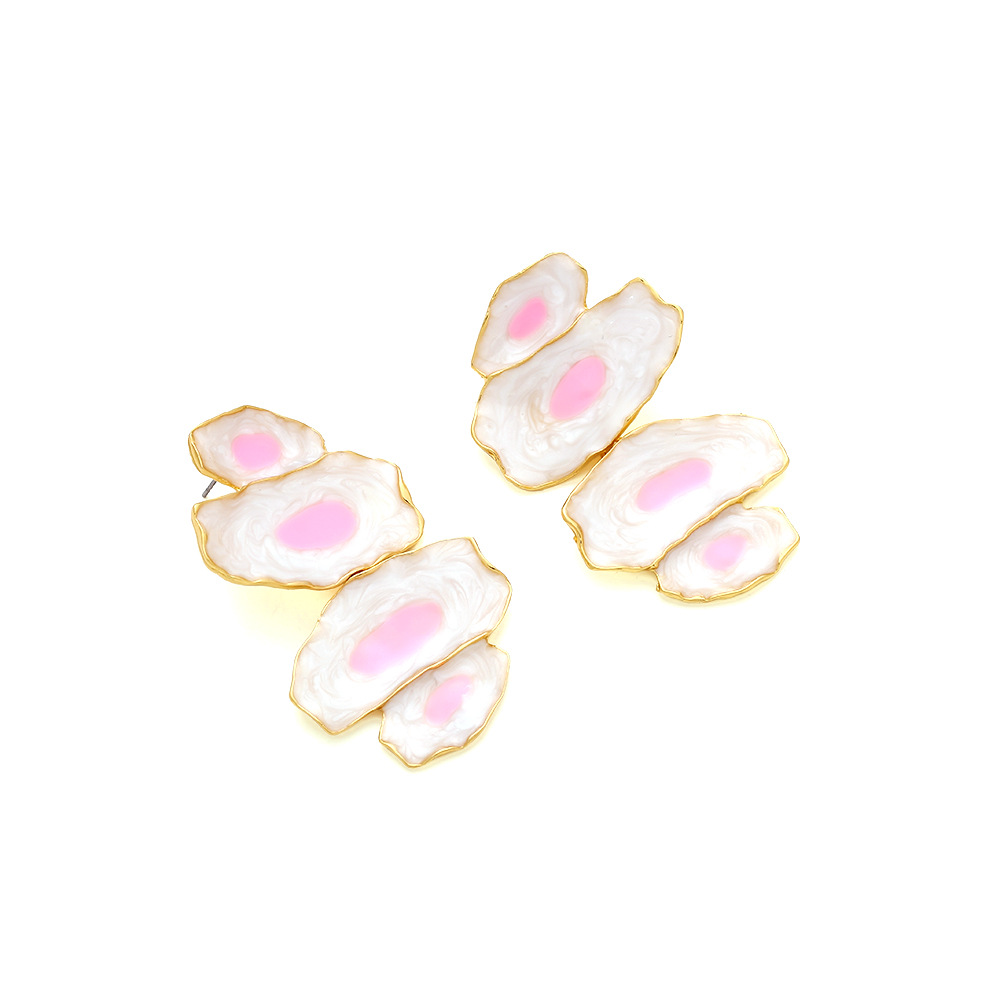 1 Pair Quantity Holiday, Daily Occasion Zinc alloy Material 1 Pair Elegant Simple Style Irregular Enamel Zinc Alloy Drop Earrings
