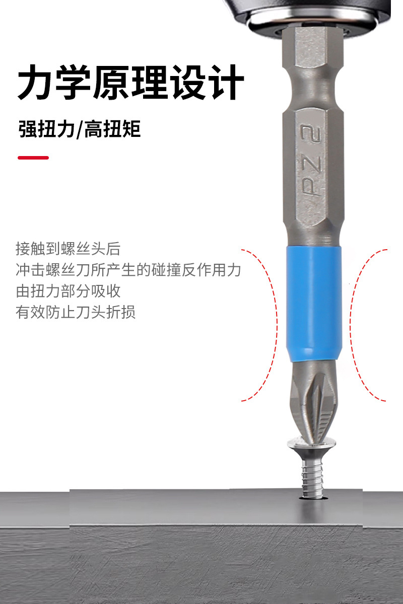 Six-piece set of cross screws, anti-slip screwdriver bit, blue leather rubber sleeve screwdriver bit, cross screwdriver, hand drill, screwdriver head undefined