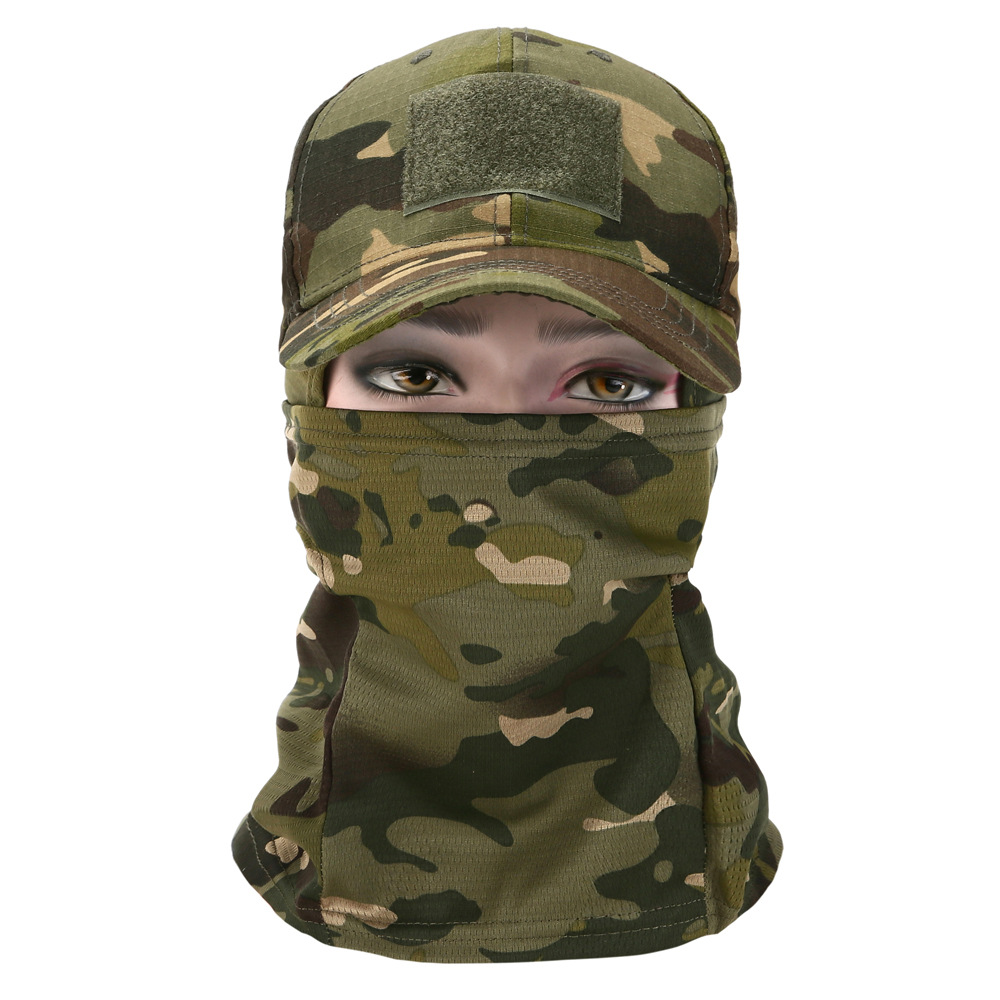 Gorra de béisbol, máscara, gorra de una pieza, deportes al aire libre, montañismo, camping, pesca, protector solar, gorras de cara completa, gorras tácticas