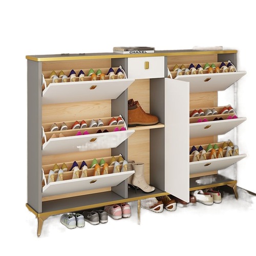 3xLight luxury flip bucket solid wood ultra-thin shoe cabinet home entrance entrance cabinet large capacity living room storage entry shoes