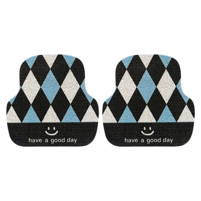 Women's Carpet Small Mat Car Mat Avtomobil döşəmə paspasları - blue-rhomboid-rear-two-piece-set-default-specifications