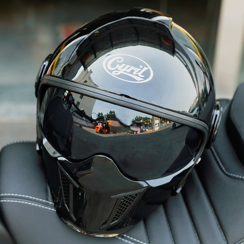 К Cyril ретро-штамп шлем четырех времен черный воин Harley полубhelmet комбинированный шлем мотоцикла полный шлем мужской локомотив сертификация 3C