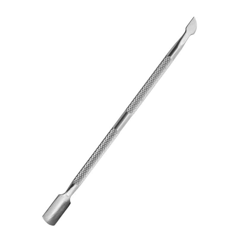 Acero inoxidable manicure acero empuje piel muerta empuje pequeño acero empuje piel muerta pala de doble cabeza de remoción de uñas planadora de remoción de uñas pegamento de aceite herramientas de manicure