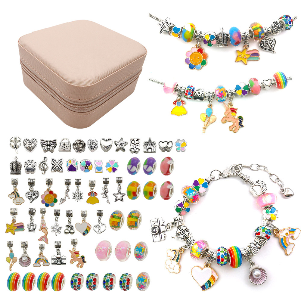 Pulseras de bricolaje al por mayor, éxito de ventas en Amazon, juego de 3 pulseras creativas para niños, caja de regalo, bolso, joyería, pulsera de regalo para mujer