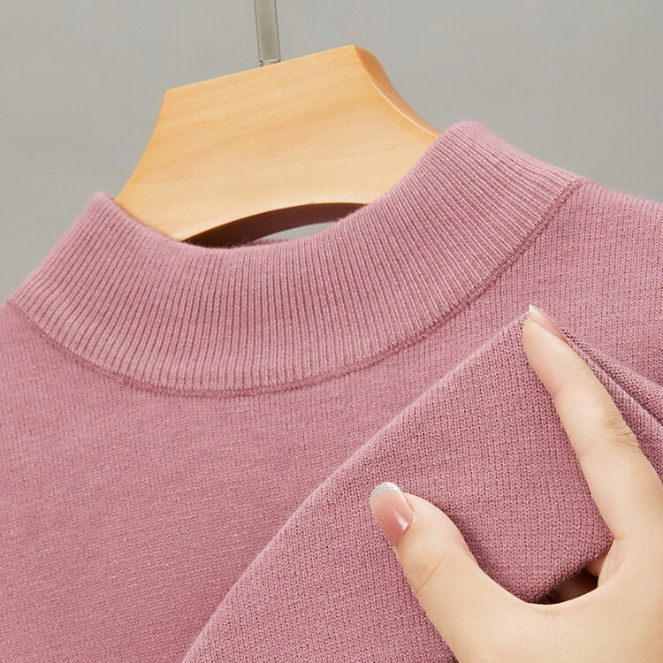 boy Live Broadcast Half Turtleneck Long Sleeve Knitted Sweater Men's Autumn Winter New Solid Color Warm Base Shirt Men_voghion.com