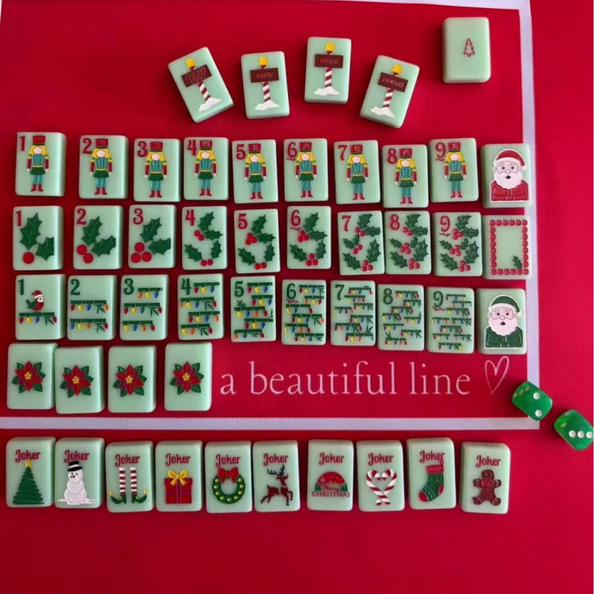 (In stock) Directly from the manufacturer: American mahjong Christmas exquisite pattern home gift set