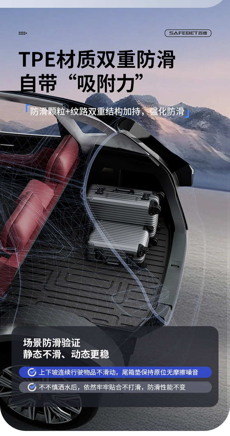 Suitable for Hongqi H6, HS3, HS5, HS6, PHEV, E-QM5, special colorful TPE car trunk mat