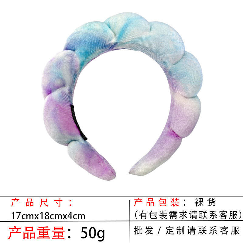 跨境海绵云朵发箍批发高颅顶高级感毛巾布麻花女士洗脸手腕带头箍|undefined