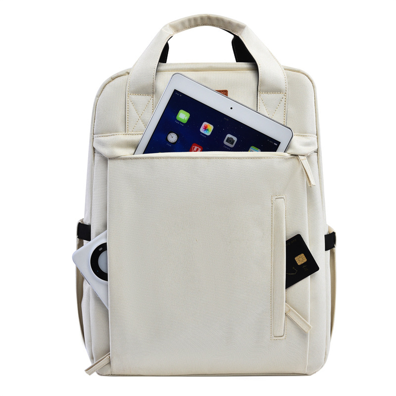 Populair nieuw model studentenrugzak, draagbare laptoptas, multifunctionele opbergruimte, effen kleur, eenvoudig ontwerp_voghion.com