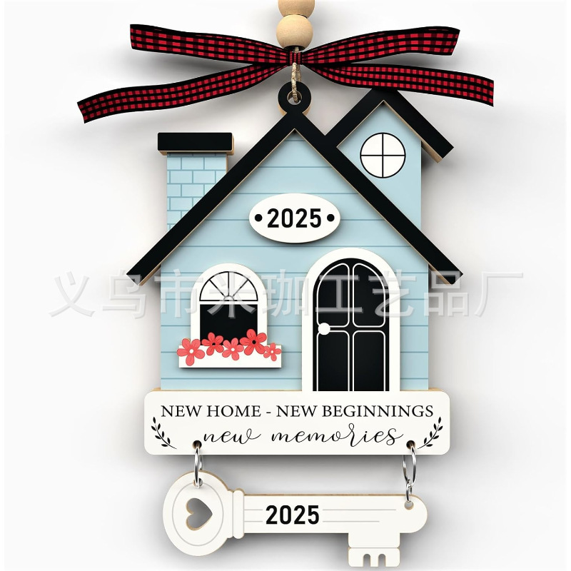 2025年越境新築祝いギフト クリスマス 母の日 バレンタインデー 装飾品 玄関用丸型木製吊り飾り|undefined