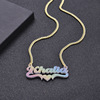 Rainbow acrylic golden necklace hip-hop style, suitable for import, European style