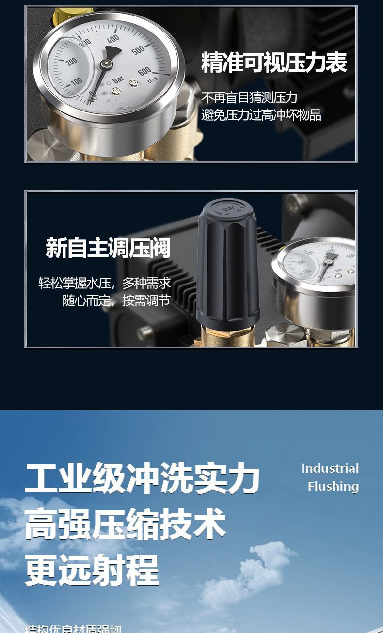 Weilan Ultra-High Pressure Cleaning Machine Industrial Grade Powerful Floor Washing Car Washing Machine Water Gun Commercial Car Wash Shop Farm