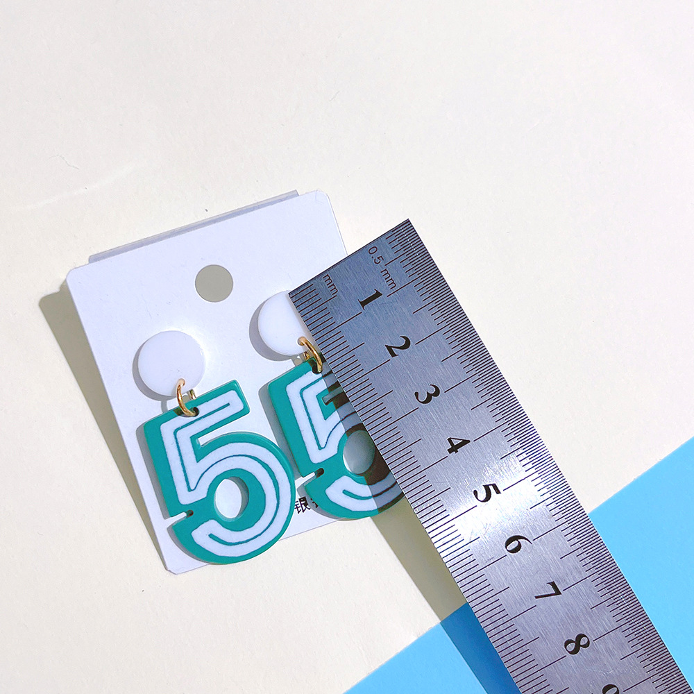 1 Pair Fashion Number Arylic Womenu0027S Drop Earrings