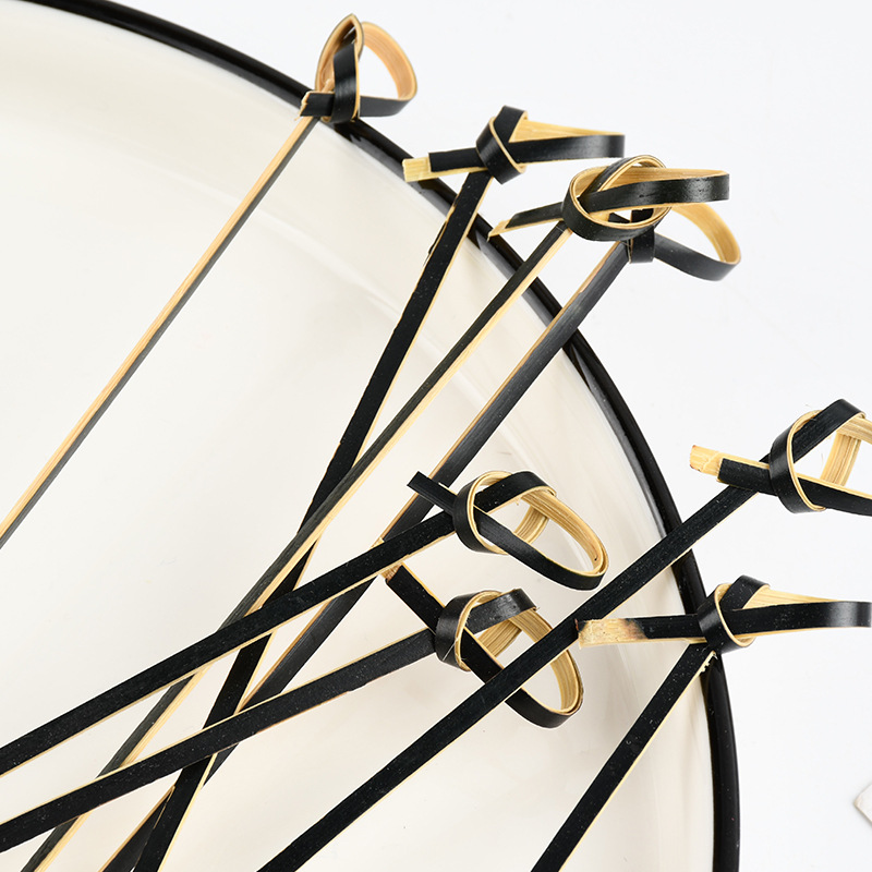 Nudo de bambú de flores, botones de frutas, botones desechables de bambú, botones de frutas, horquilla de frutas, bandeja de frutas