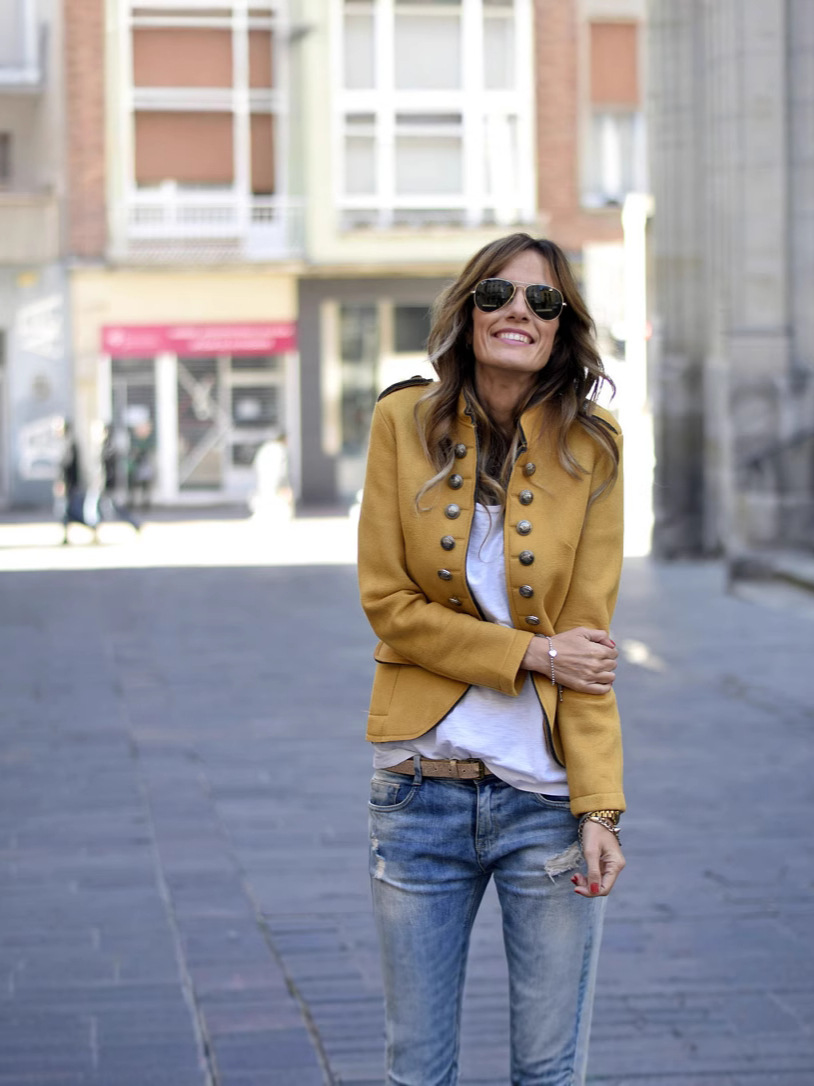 Chaqueta retro de mujer europea y americana transfronteriza Chaqueta corta AliExpress estilo explosivo estilo de otoño e invierno de manga larga image 4