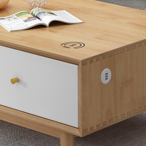 Nordic solid wood coffee table TV cabinet combination simple modern living room small apartment floor cabinet living room home storage cabinet